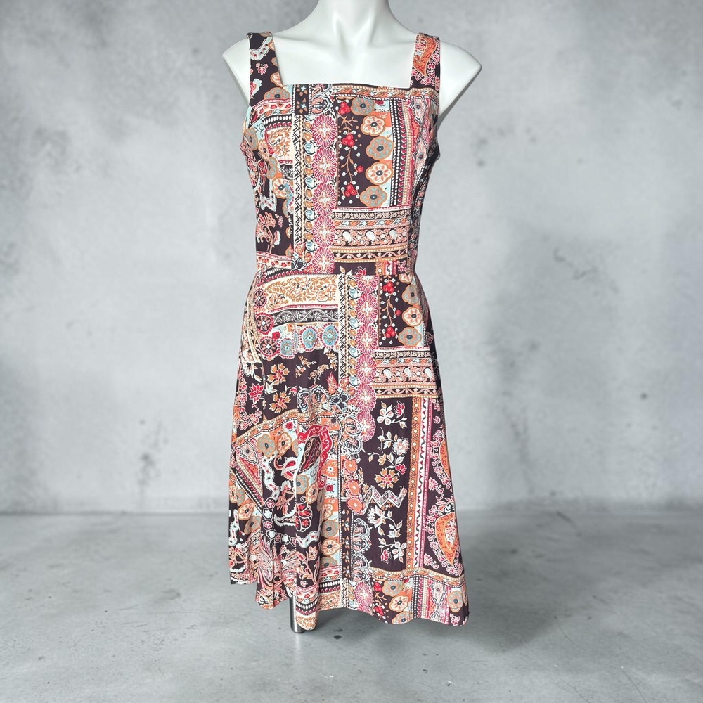 Vintage Y2K Alyn Paige Sz 11/12 Patchwork Floral Paisley Dress Boho Forest Fairy